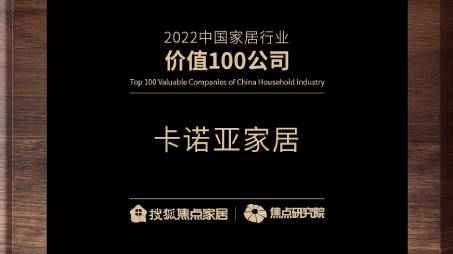 百強之巔|91看片软件下载再獲“2022中國家居行業價值100公司”榮譽